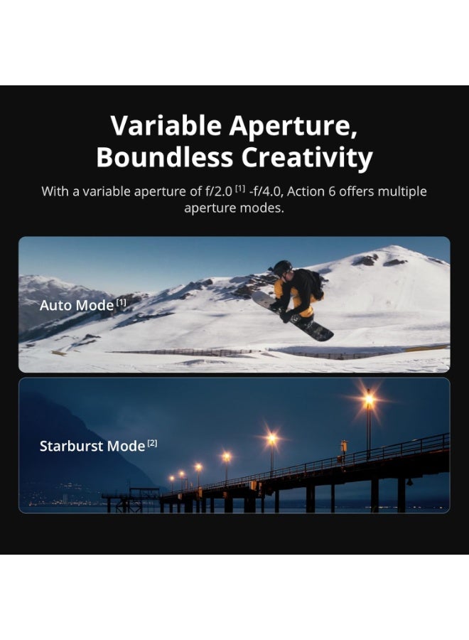 Osmo Action 6 Enhanced Combo, Action Camera with 1/1.1″ Square Sensor, Variable Aperture of f/2.0–f/4.0, Extended Battery Life with 2 Batteries, Action Camera 8K for Extended Outdoor Filming - Image 2